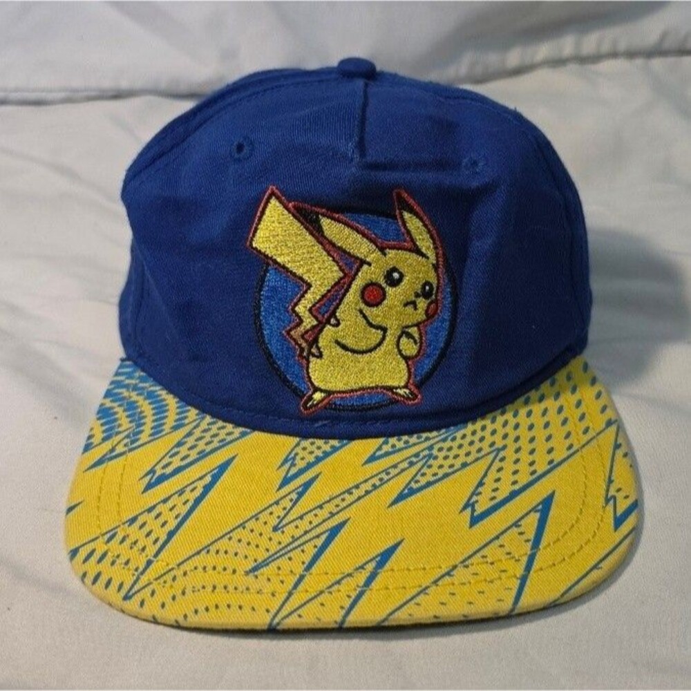 Pokemon Pikachu Hat Adjustable Snapback Youth One Size Blue